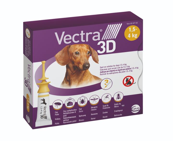 VECTRA 3D CANI (1,5 - 4 kg) 3 TUBI