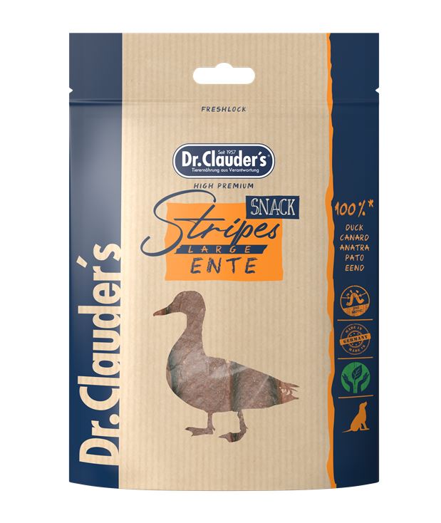 DR. CLAUDER'S CANE SNACK STRIPES FILETTO DI ANATRA 80 GR