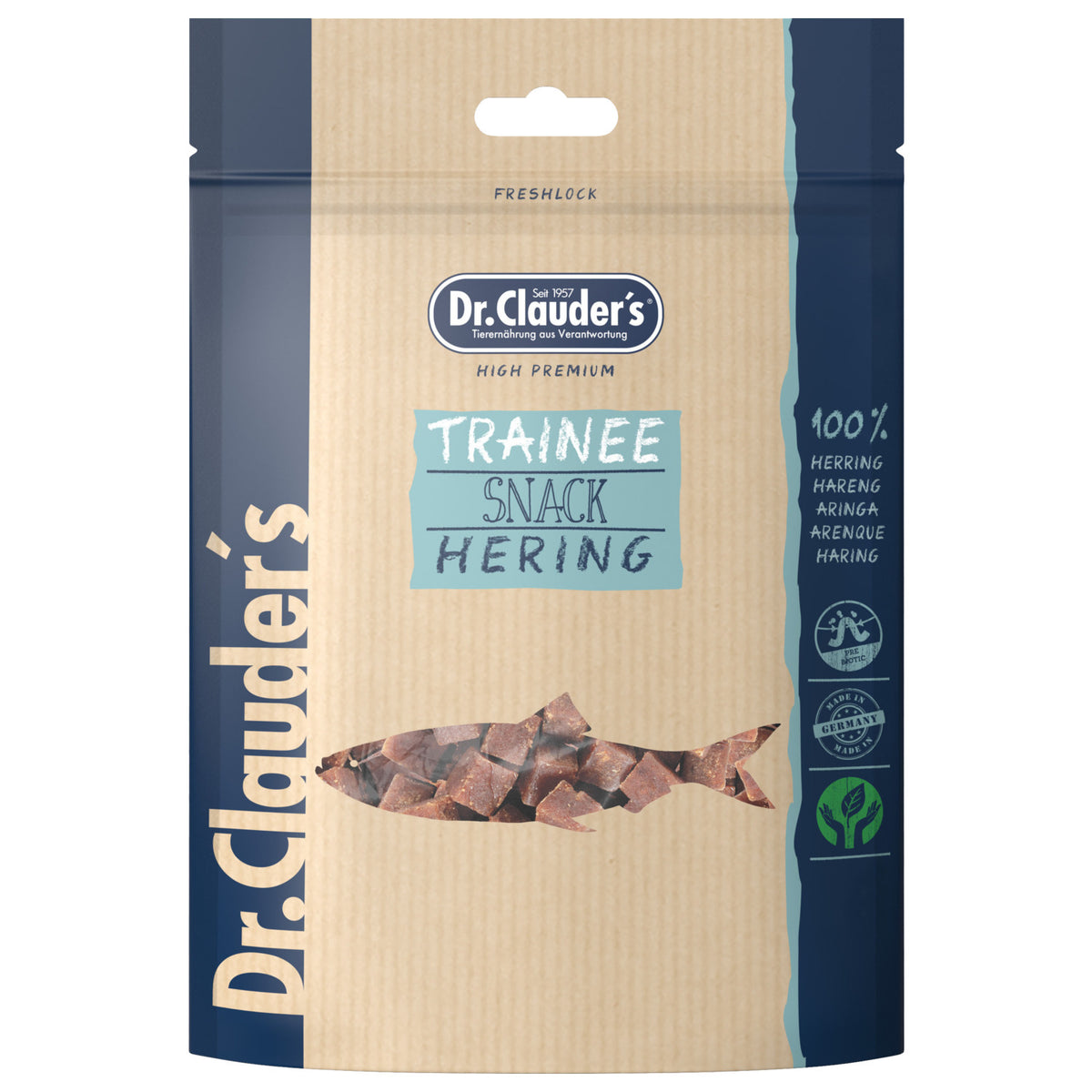 Dr. Clauder's CANE/GATTO Snack Trainee Cubetti Aringa 80 g