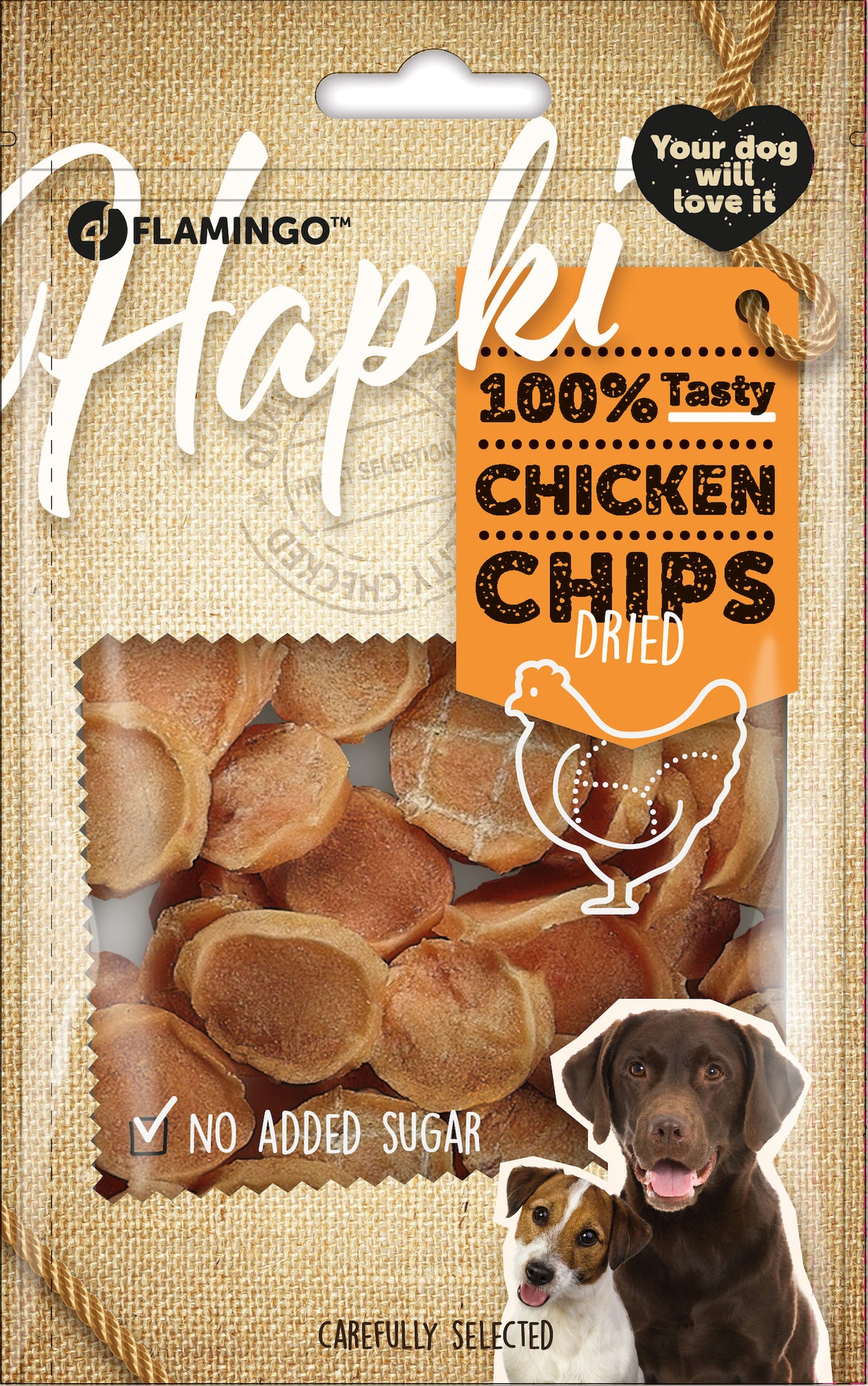 Flamingo Cane Snack "hapki" Chips Pollo 85 g
