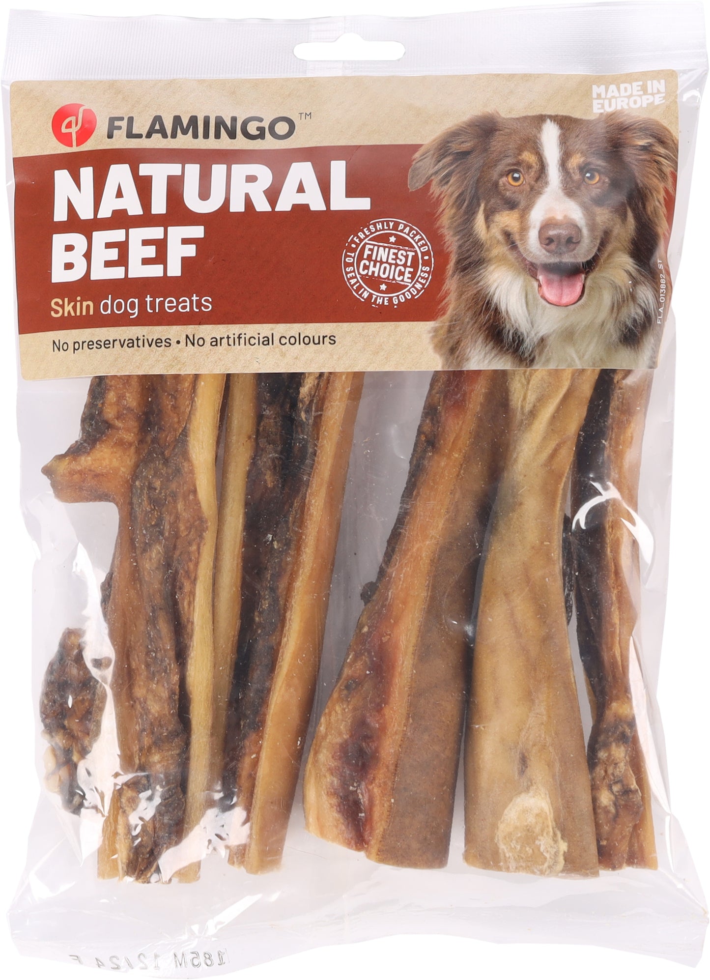 FLAMINGO CANE SNACK NATURE PELLE DI MANZO LIGHT 15 CM 200 GR