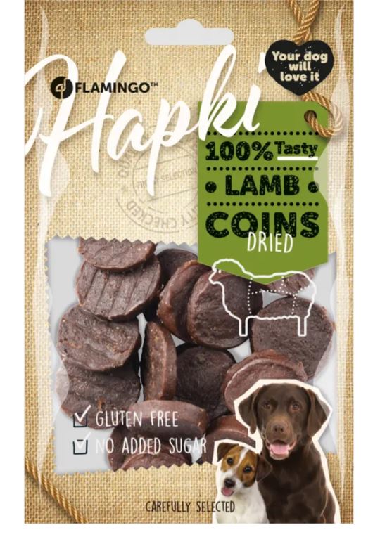 FLAMINGO CANE SNACK "HAPKI" MONETE DI AGNELLO 85 GR