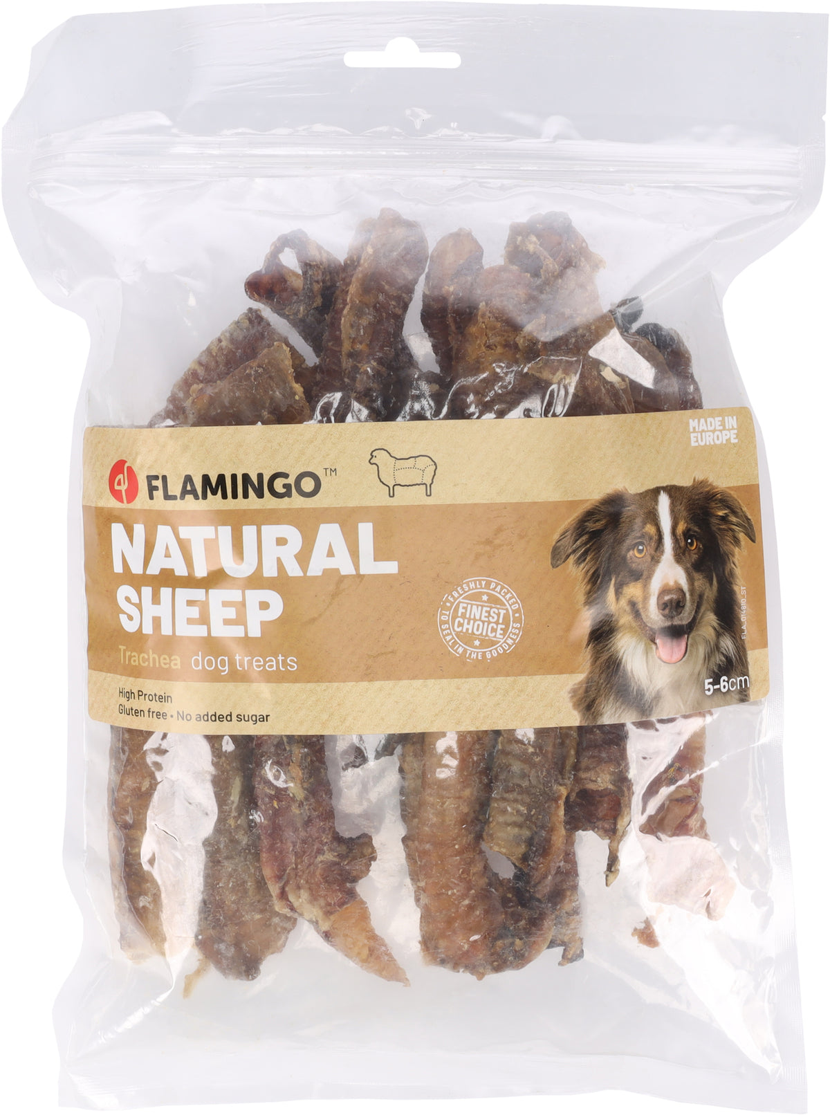 FLAMINGO CANE SNACK NATURE TRACHEA DI PECORA 5-6 CM 200 GR