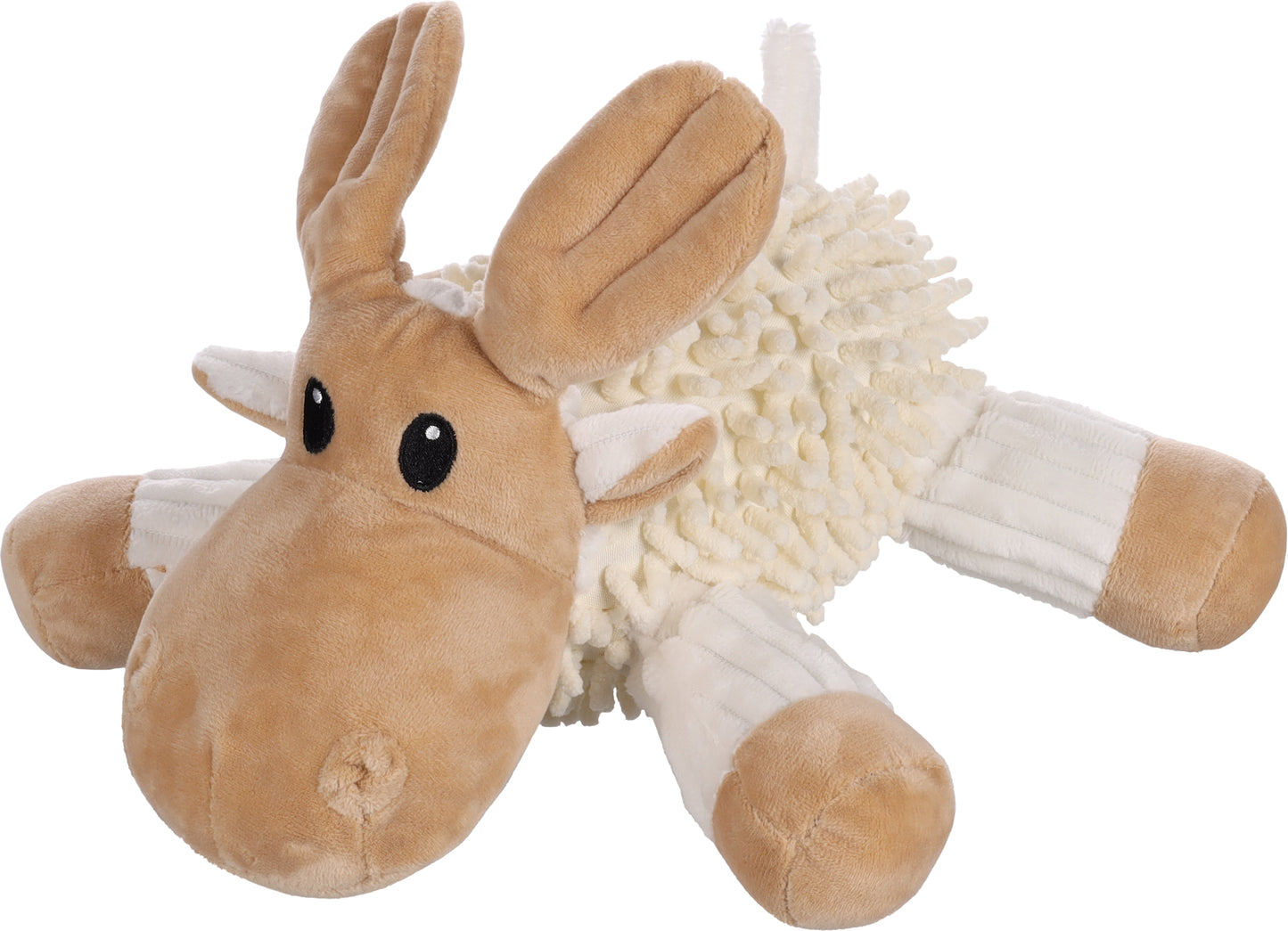 FLAMINGO CANE GIOCO PELUCHE "FLUFA" RENNA BEIGE 28x27x18 CM