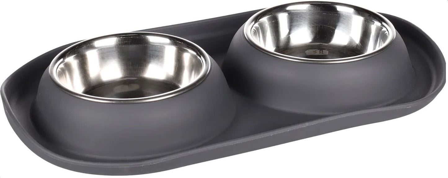 FLAMINGO CIOTOLA DOPPIA "DUO DINNER GRAFA" 11,5 CM 2X220 ML GRIGIO SCURO