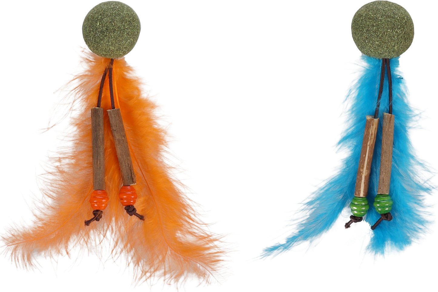 FLAMINGO GATTO GIOCO "BOLEO" PALLINA CON PIUME & ERBA GATTA 14 CM (colori assortiti)