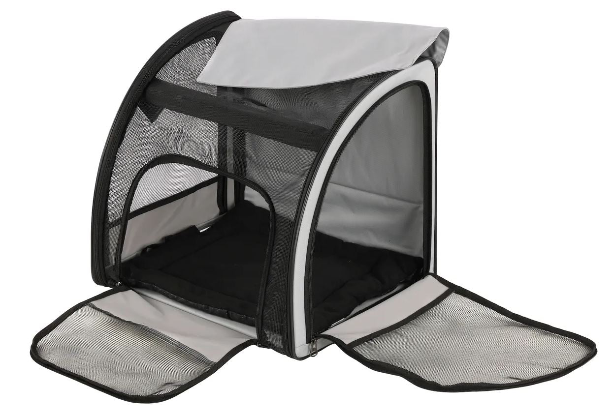 FLAMINGO TRASPORTINO PER SEDILE AUTO " REY" 45x38,5x41 CM GRIGIO CHIARO