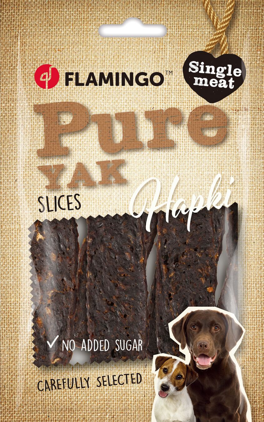 FLAMINGO CANE SNACK "HAPKI PURE" FETTINE DI YAK 85 GR