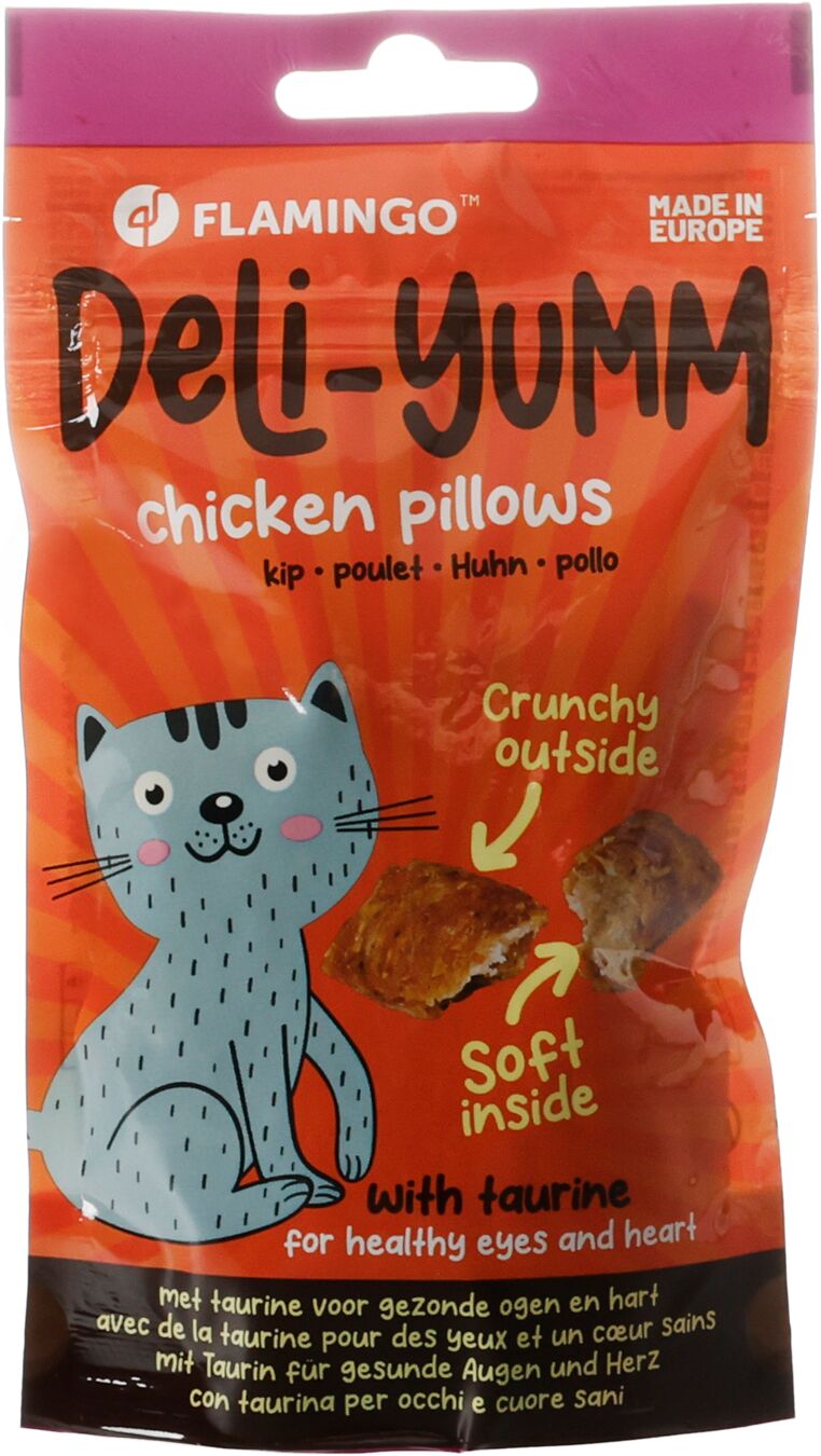 FLAMINGO GATTO SNACK "DELI-YUMM" PILLOWS CON POLLO 50 GR