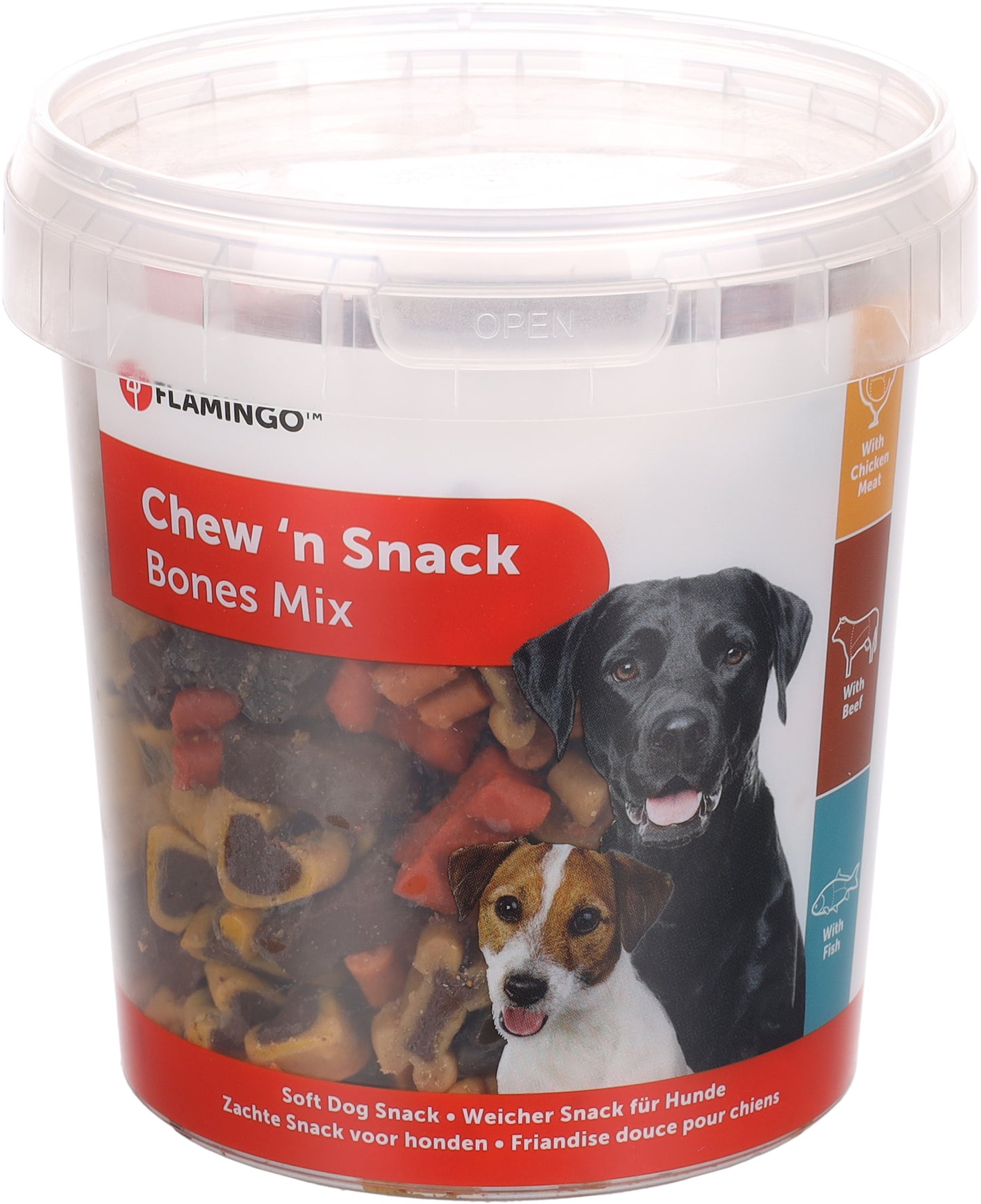 FLAMINGO CANE SNACK CHEW'N BISCOTTO ADDESTRAMENTO POLLO, MANZO & PESCE 500 GR