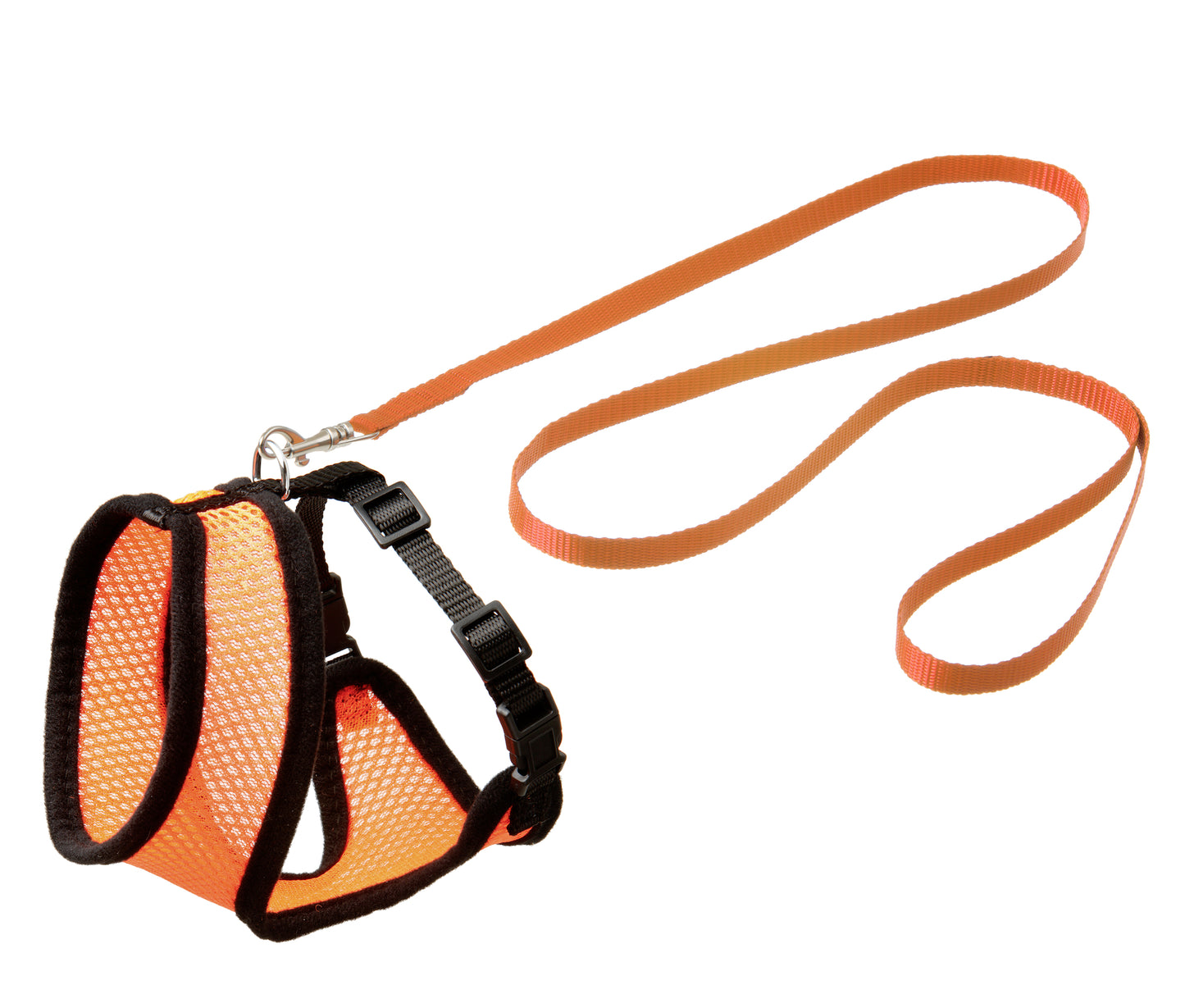FLAMINGO GATTO PETTORINA & GUINZAGLIO "HARMS" 28 CM 32-41 CM/110 CM 10 MM ARANCIO/NERO