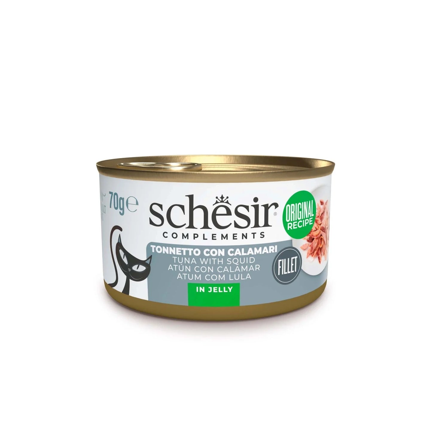 SCHESIR GATTO LATTINA IN JELLY ADULTO TONNETTO & CALAMARI 70 GR
