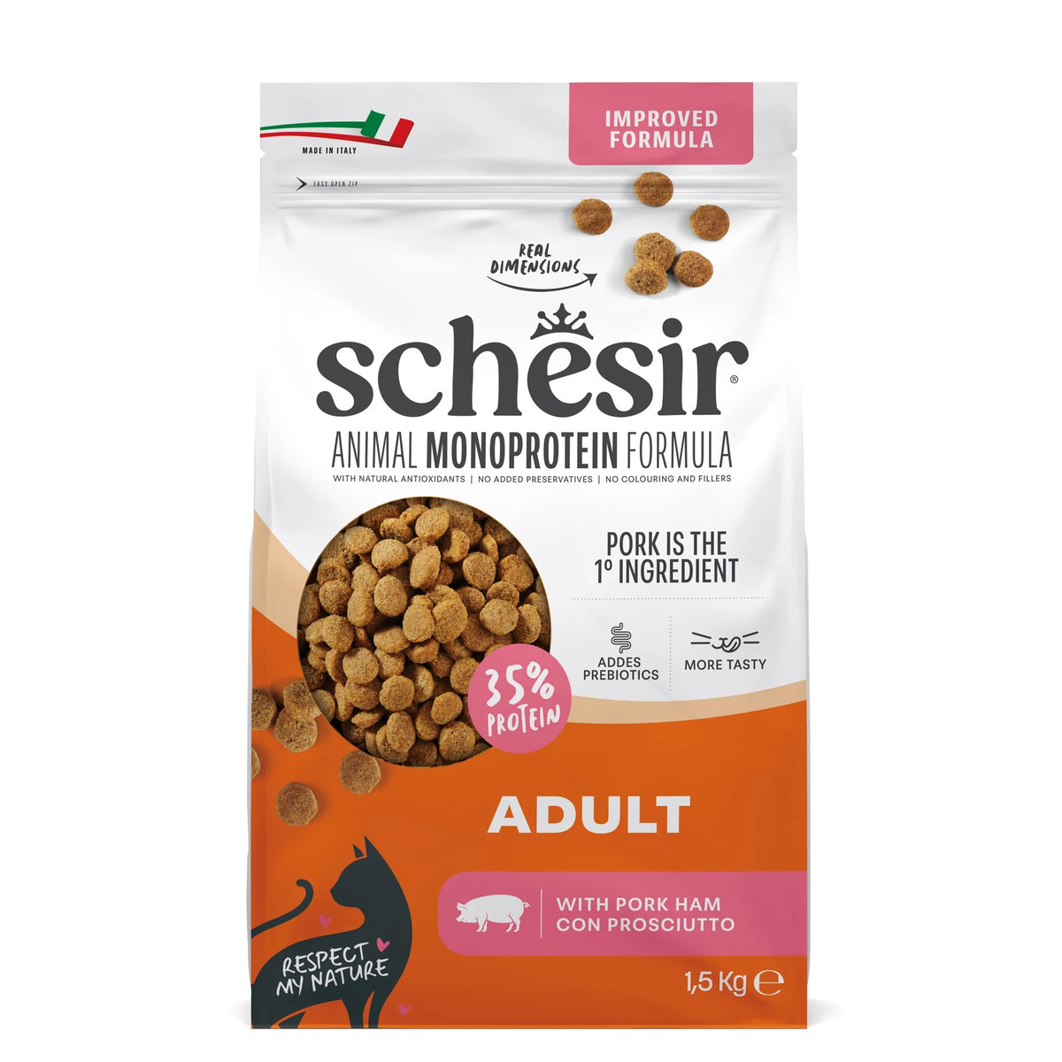 SCHESIR GATTO ANIMAL MONOPROTEIN FORMULA ADULTO PROSCIUTTO 1,5 KG