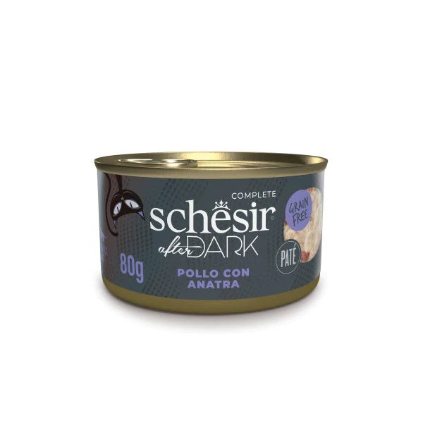 SCHESIR GATTO AFTER DARK PATE' ADULTO POLLO & ANATRA LATTINA 80 GR