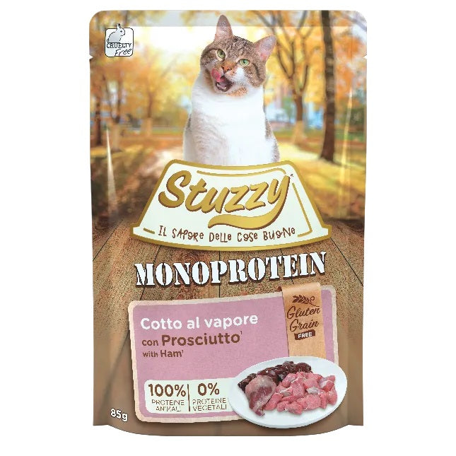 STUZZY GATTO MONOPROTEIN BUSTA ADULTO PROSCIUTTO 85 GR