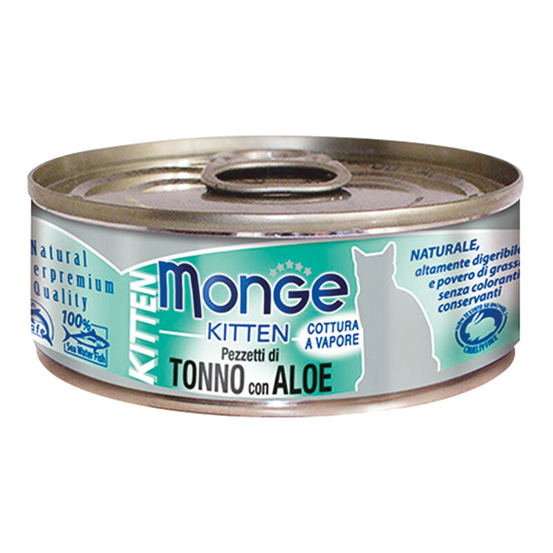 MONGE GATTO JELLY LATTINA KITTEN PEZZETTI DI TONNO BONITO & ALOE 80 GR
