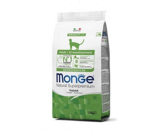 MONGE GATTO NATURAL SUPERPREMIUM ADULTO CONIGLIO 1,5 KG