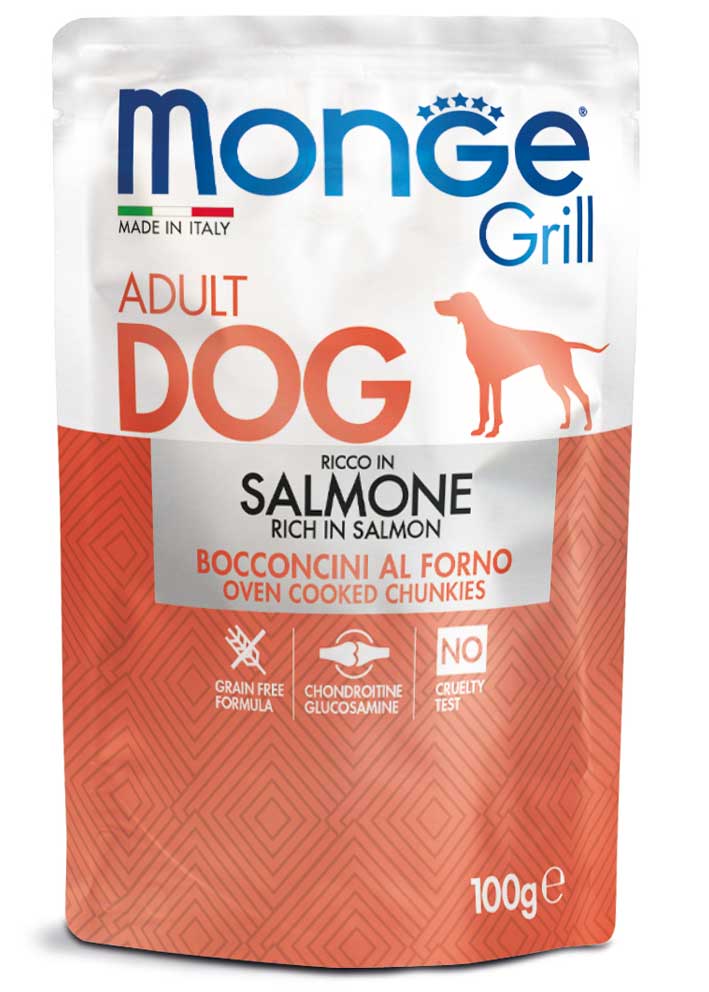 MONGE CANE GRILL BUSTA ADULTO SALMONE 100 GR