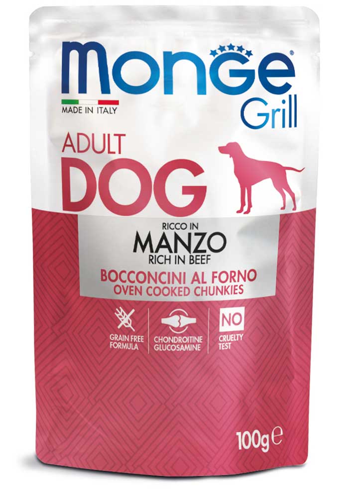 MONGE CANE GRILL BUSTA ADULTO MANZO 100 GR