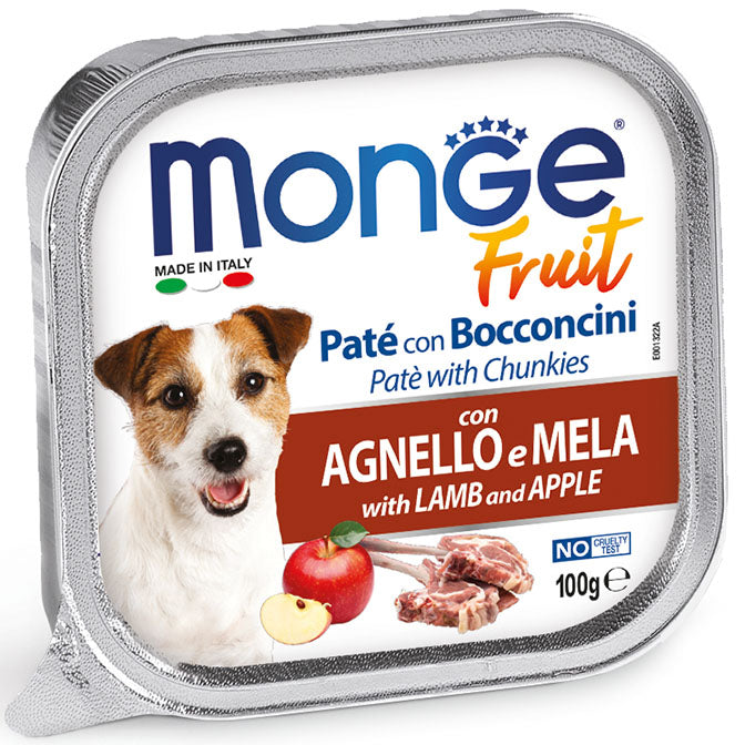 MONGE CANE FRUIT VASCHETTA ADULTO AGNELLO & MELA 100 GR