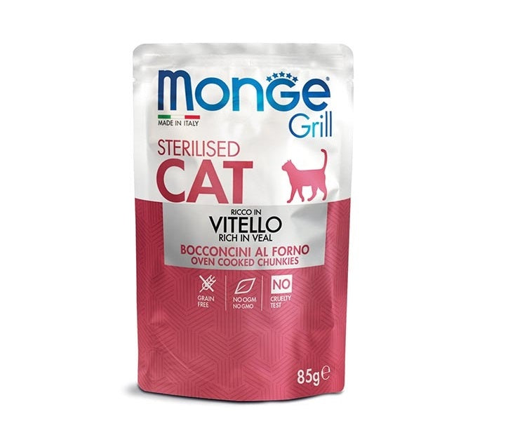 MONGE GATTO GRILL BUSTA ADULTO STERILIZZATO VITELLO 85 GR