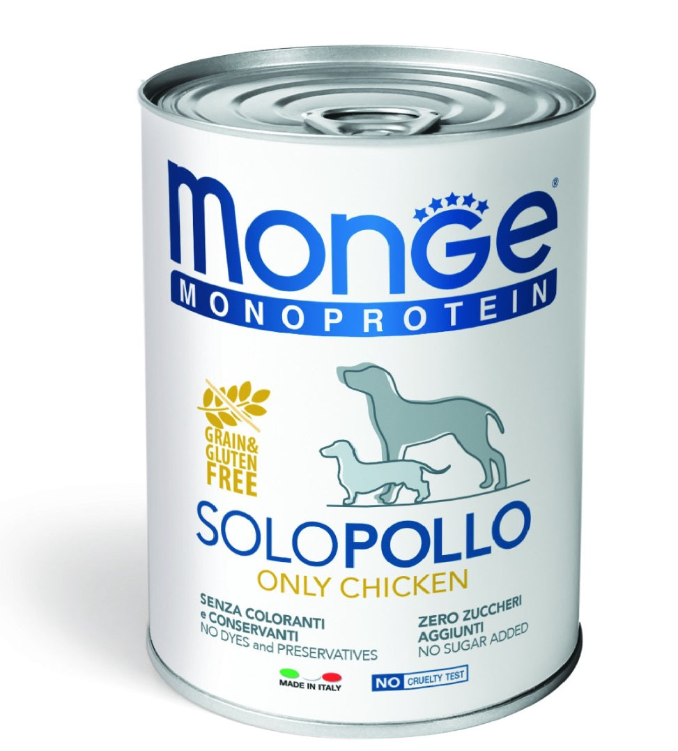 MONGE CANE MONOPROTEIN LATTINA ADULTO SOLO POLLO 400 GR