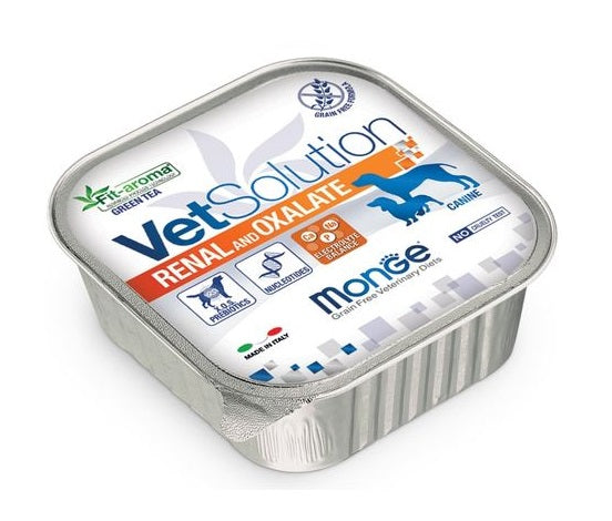 MONGE CANE VET SOLUTION RENAL & OXALATE VASCHETTA 150 GR
