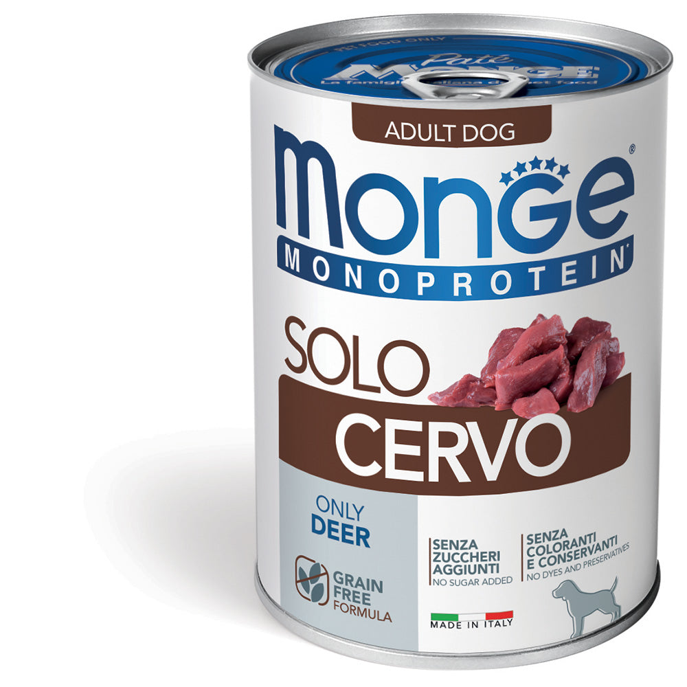 MONGE CANE MONOPROTEIN LATTINA ADULTO SOLO CERVO 400 GR