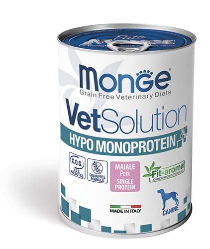 MONGE CANE VET SOLUTION HYPO MONOPROTEIN MAIALE LATTINA 400 GR