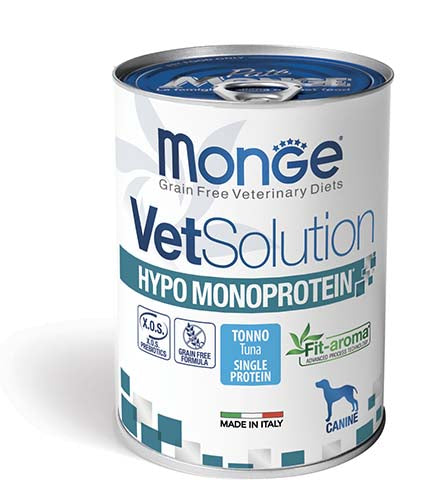 MONGE CANE VET SOLUTION HYPO MONOPROTEIN TONNO LATTINA 400 GR