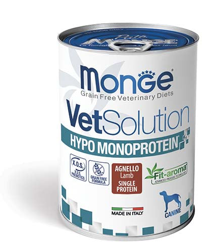 Monge Cane Vet Solution Hypo Monoprotein Agnello Lattina 400 g