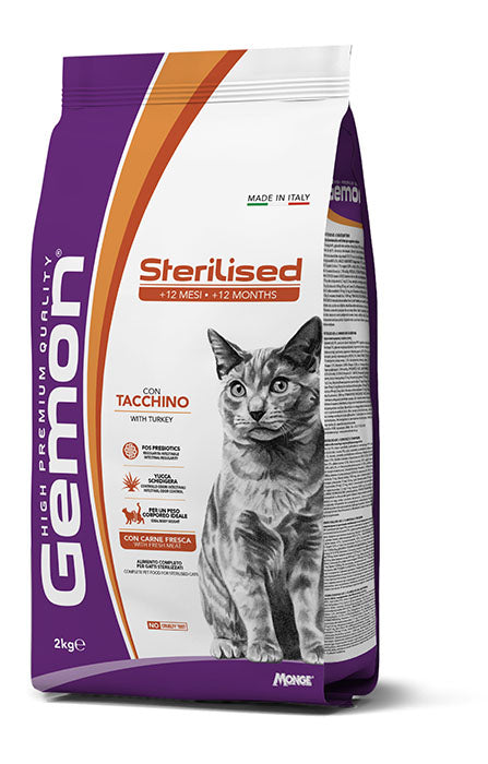 GEMON GATTO ADULTO STERILIZZATO TACCHINO 2 KG