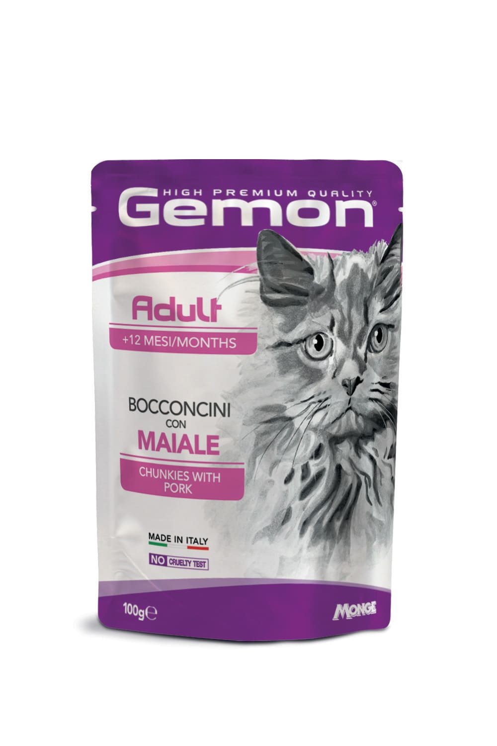 GEMON GATTO BOCCONCINI ADULTO MAIALE BUSTA 100 GR