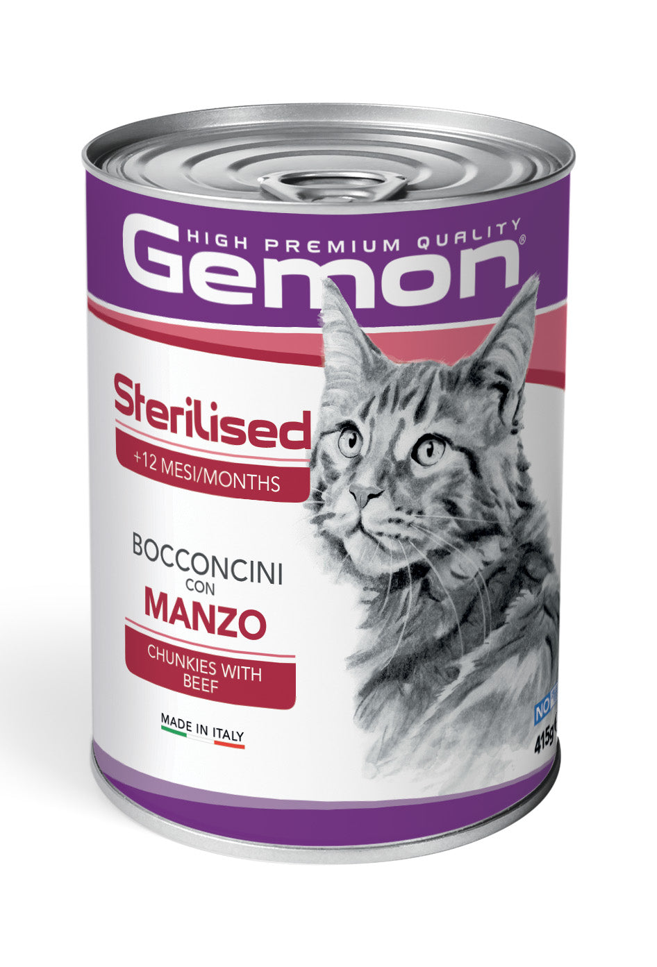 GEMON GATTO BOCCONCINI ADULTO STERILIZZATO MANZO LATTINA 415 GR