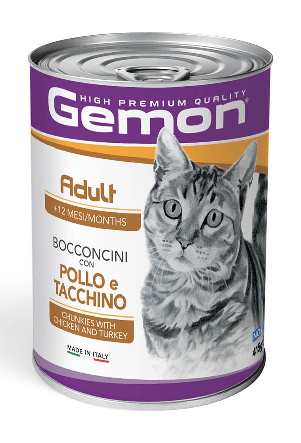 GEMON GATTO BOCCONCINI ADULTO POLLO & TACCHINO LATTINA 415 GR
