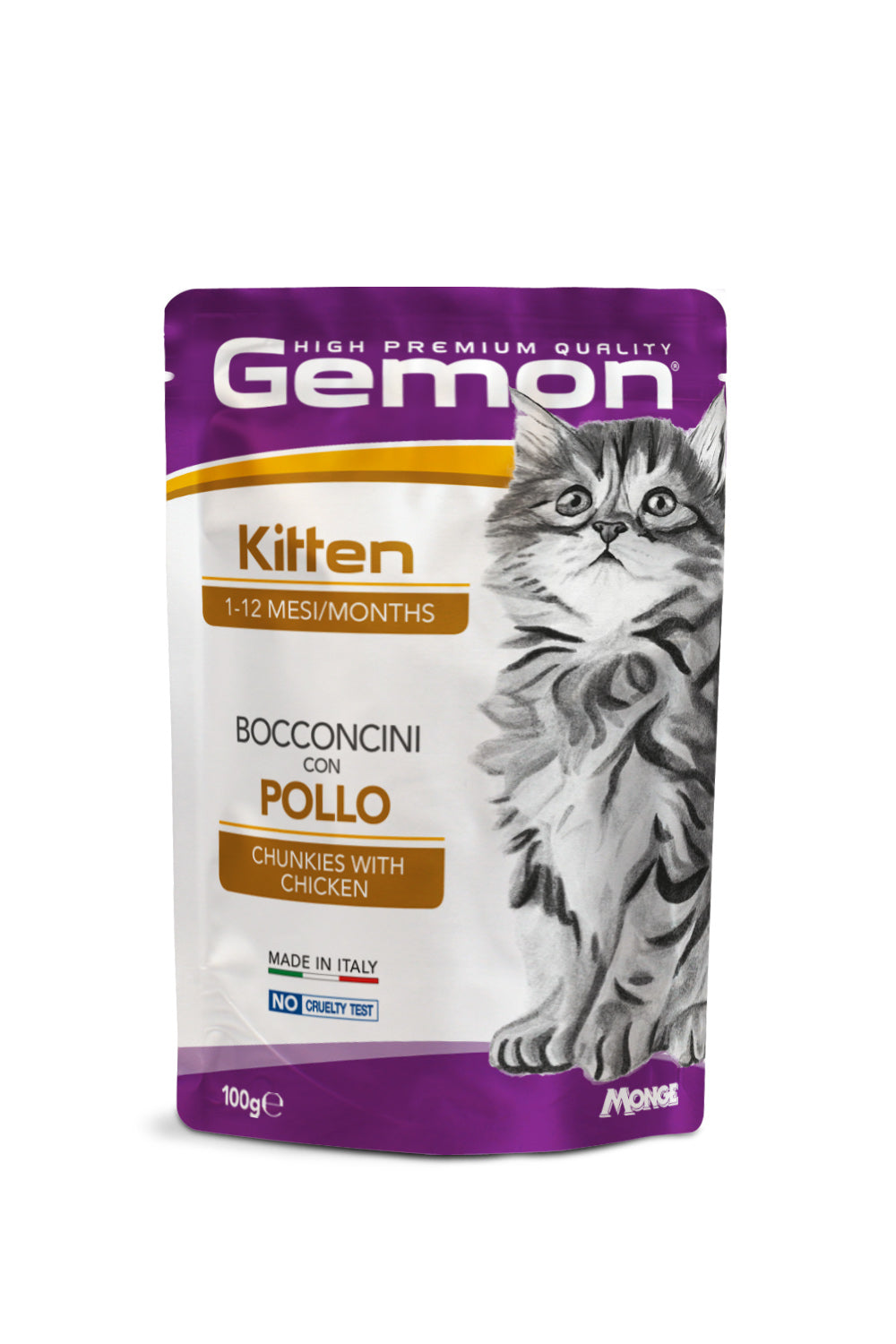 GEMON GATTO BOCCONCINI KITTEN POLLO BUSTA 100 GR