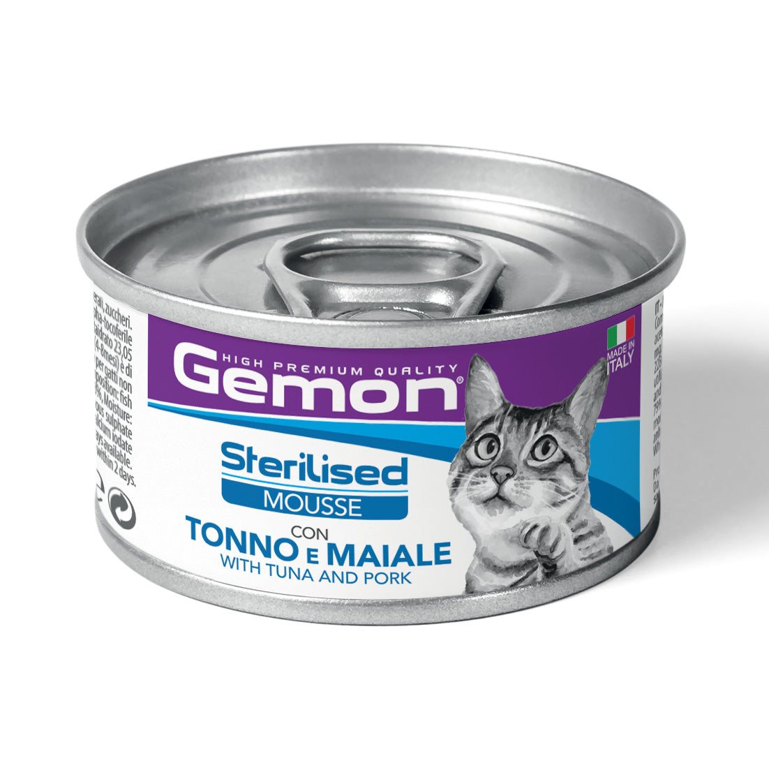 GEMON GATTO MOUSSE ADULTO STERILIZZATO TONNO & MAIALE LATTINA 85 GR