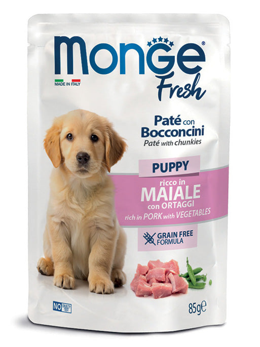 MONGE CANE FRESH BUSTA PUPPY MAIALE & ORTAGGI 85 GR