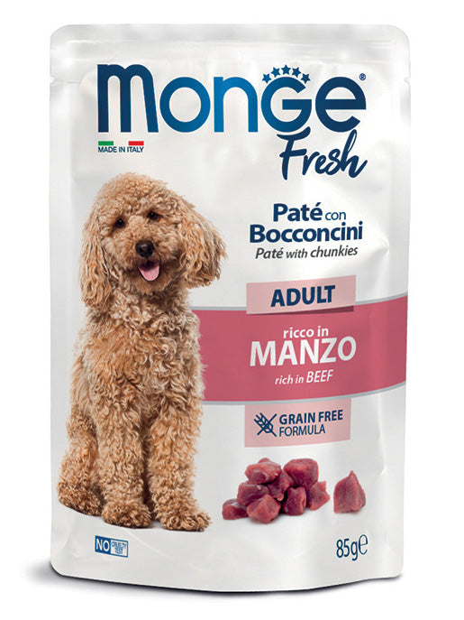 MONGE CANE FRESH BUSTA ADULTO MANZO 85 GR