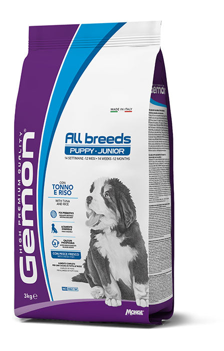 GEMON CANE PUPPY&JUNIOR ALL BREEDS TONNO & RISO 3 KG