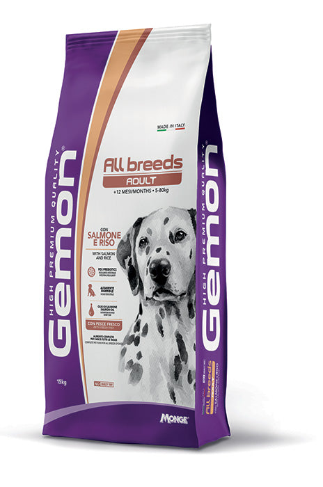 GEMON CANE ADULTO ALL BREEDS SALMONE & RISO 15 KG