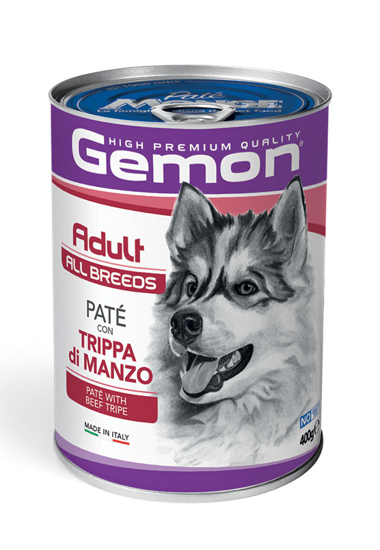 GEMON CANE PATÈ ADULTO ALL BREEDS TRIPPA DI MANZO LATTINA 400 GR