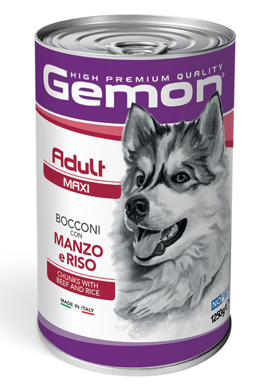 GEMON CANE BOCCONI ADULTO MAXI MAIALE & RISO LATTINA 1250 GR