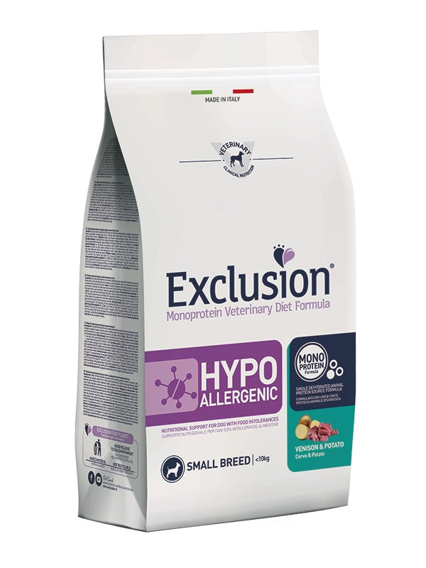 EXCLUSION CANE DIET HYPOALLERGENIC ADULTO SMALL CERVO & PATATE 2 KG