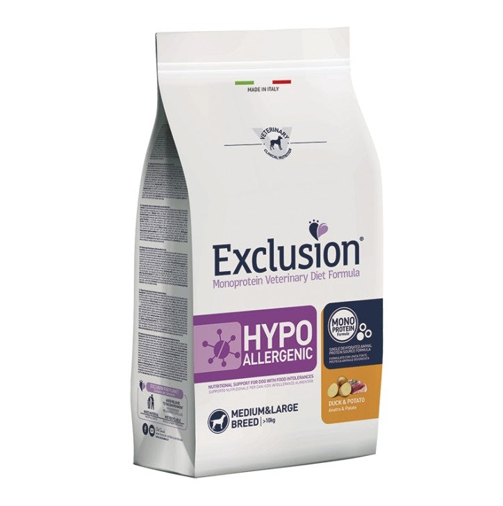 EXCLUSION CANE DIET HYPOALLERGENIC ADULTO MEDIUM&LARGE ANATRA & PATATE 2 KG