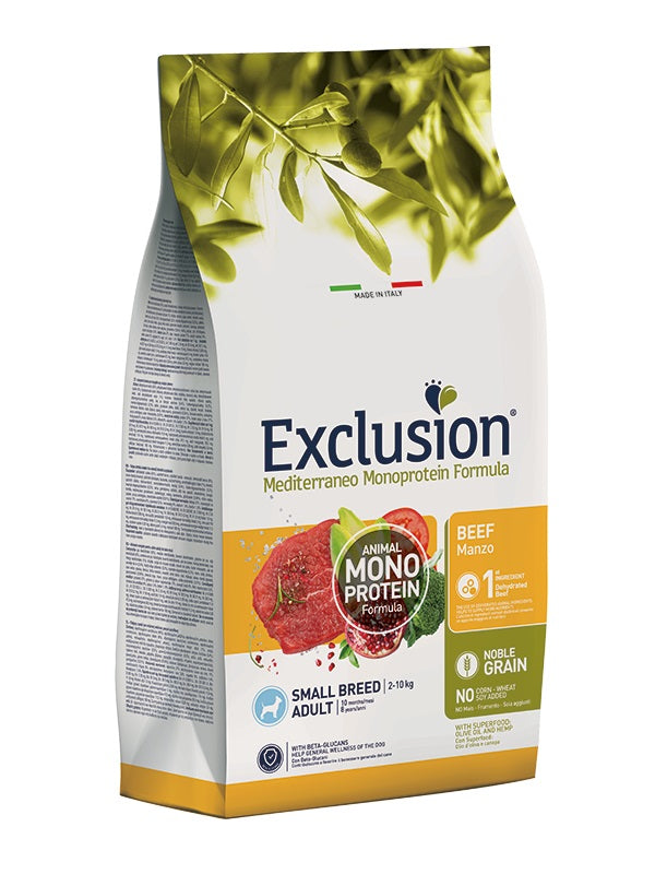 EXCLUSION CANE MEDITERRANEO ADULTO SMALL MANZO 2 KG