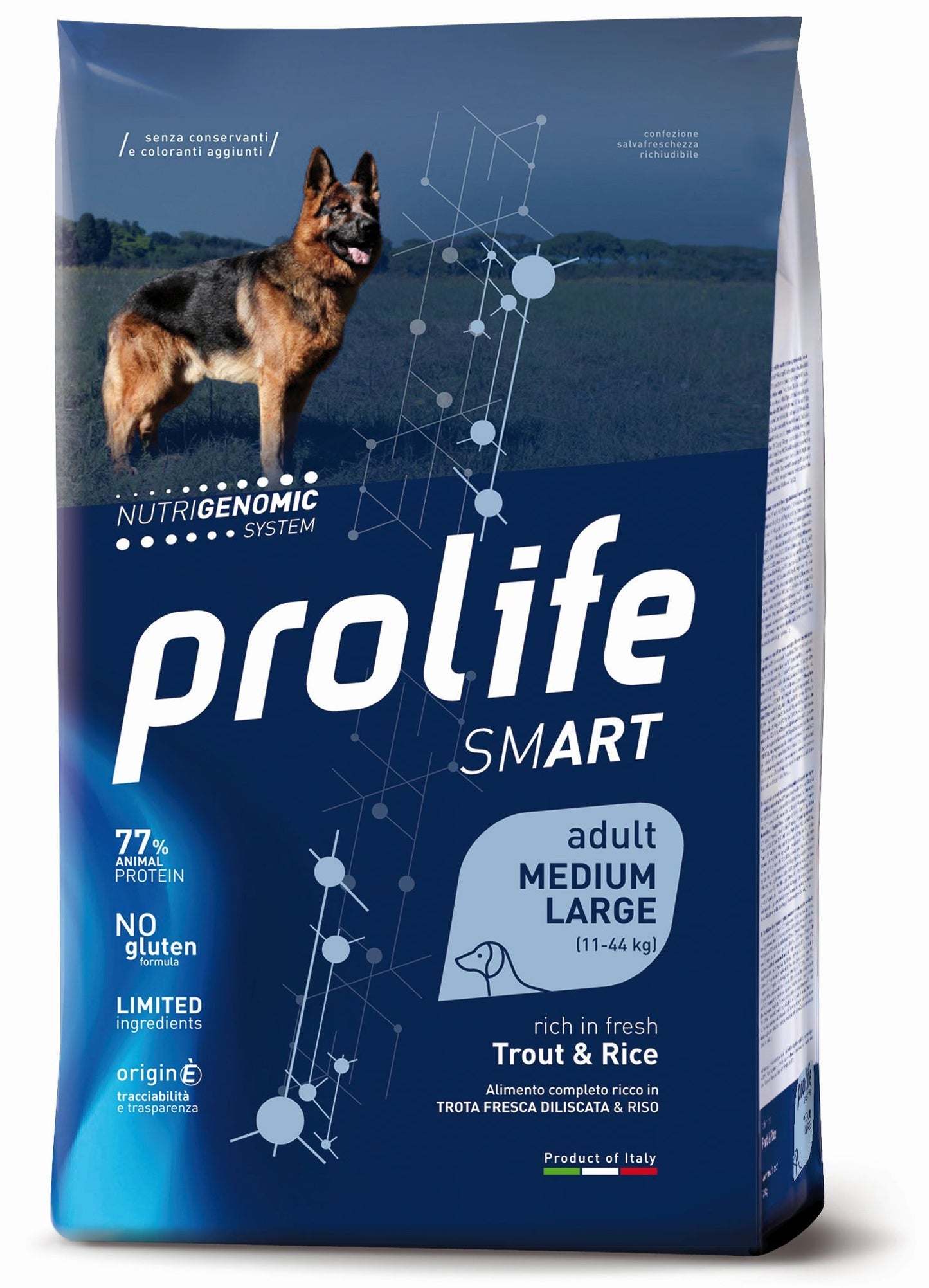 PROLIFE CANE SMART ADULTO MEDIUM&LARGE TROTA & RISO 12 KG