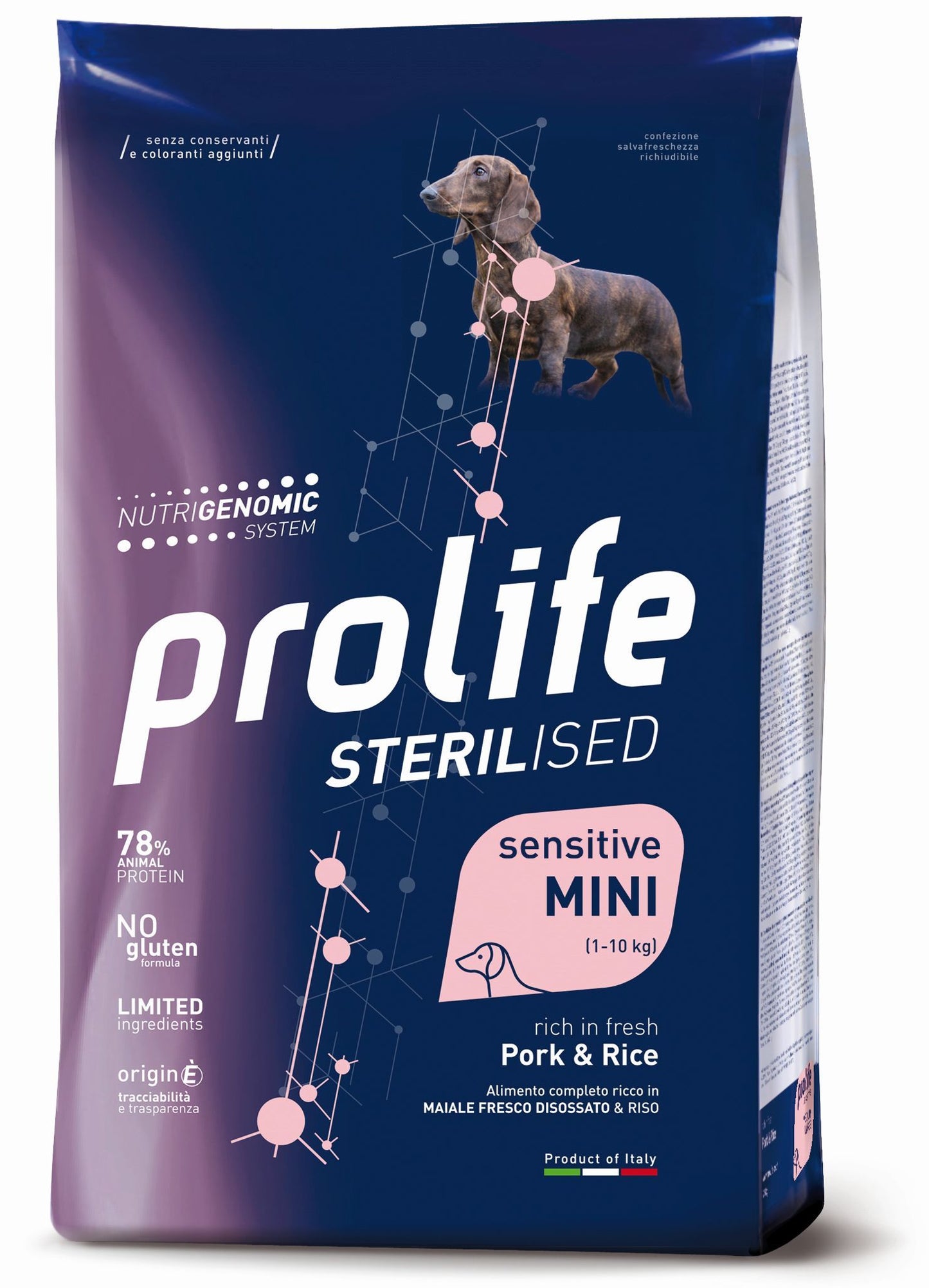PROLIFE CANE STERILISED SENSITIVE ADULTO MINI MAIALE & RISO 600 GR