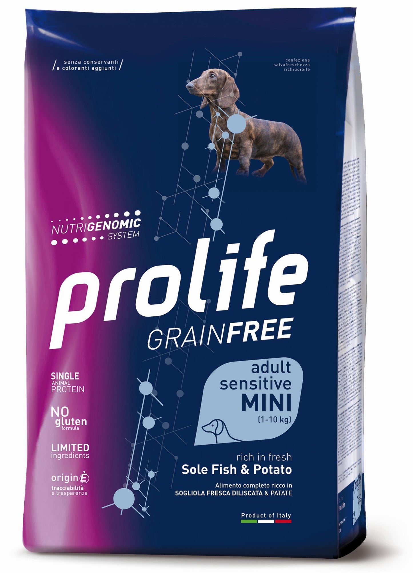 PROLIFE CANE GRAIN FREE SENSITIVE ADULTO MINI SOGLIOLA & PATATE 2 KG
