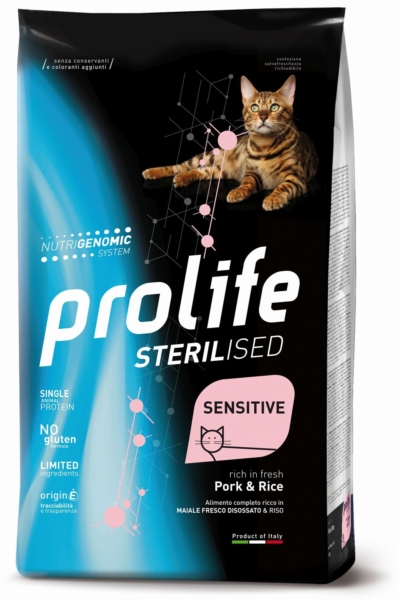 PROLIFE GATTO STERILISED SENSITIVE ADULTO MAIALE & RISO 1,5 KG